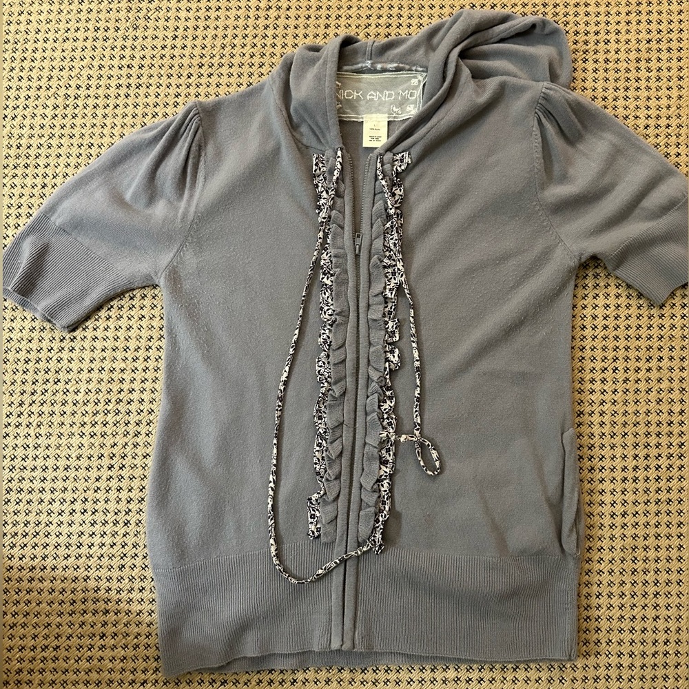 Nick and Mo grey zip up cardigan